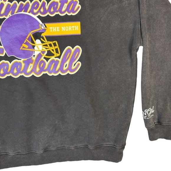 Fan Girl Minnesota Vikings Crewneck Black Heathered Sweatshirt Womens Size XL - Picture 8 of 8